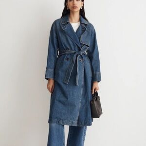 Madewell denim trench coat XS